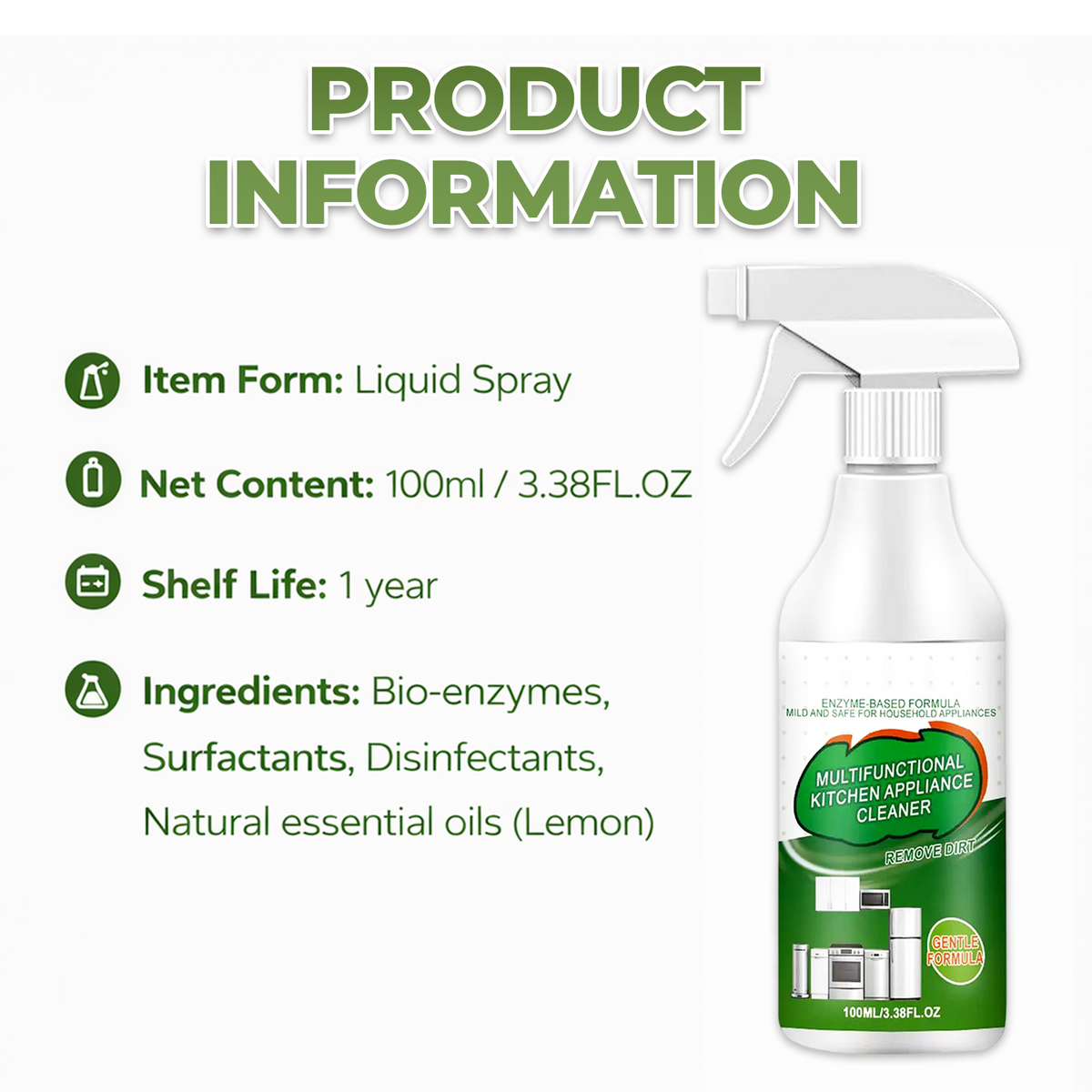 ⚡ Multi-Purpose Enzyme Foam Cleaner - Effortlessly Removes Grease in Seconds