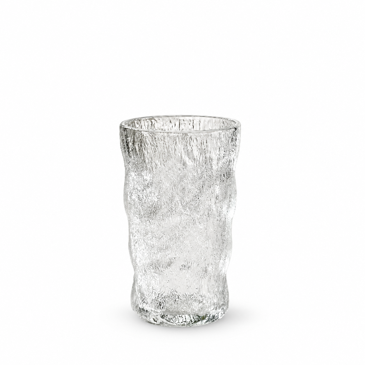 Glacier-patterned glass drinking cup