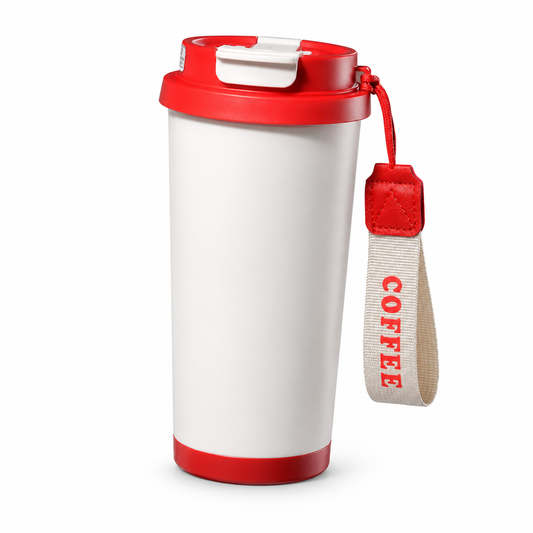 Lily of the Valley Coffee Cup 539ml, Light Color, Red