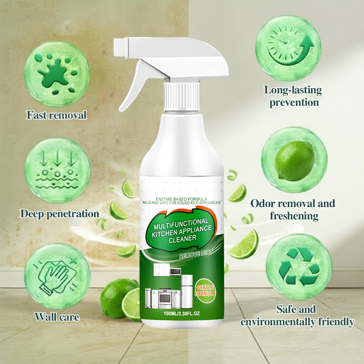 ⚡ Multi-Purpose Enzyme Foam Cleaner - Effortlessly Removes Grease in Seconds