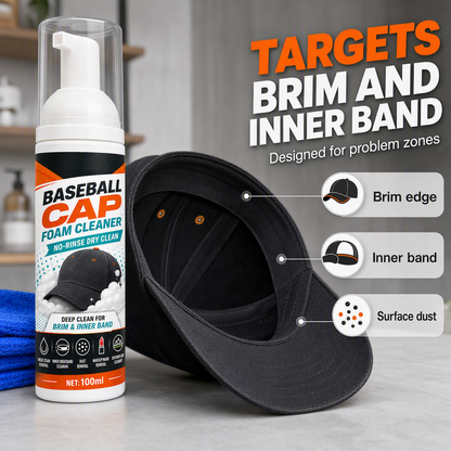 🔥No-Rinse Baseball Cap Foam Cleaner