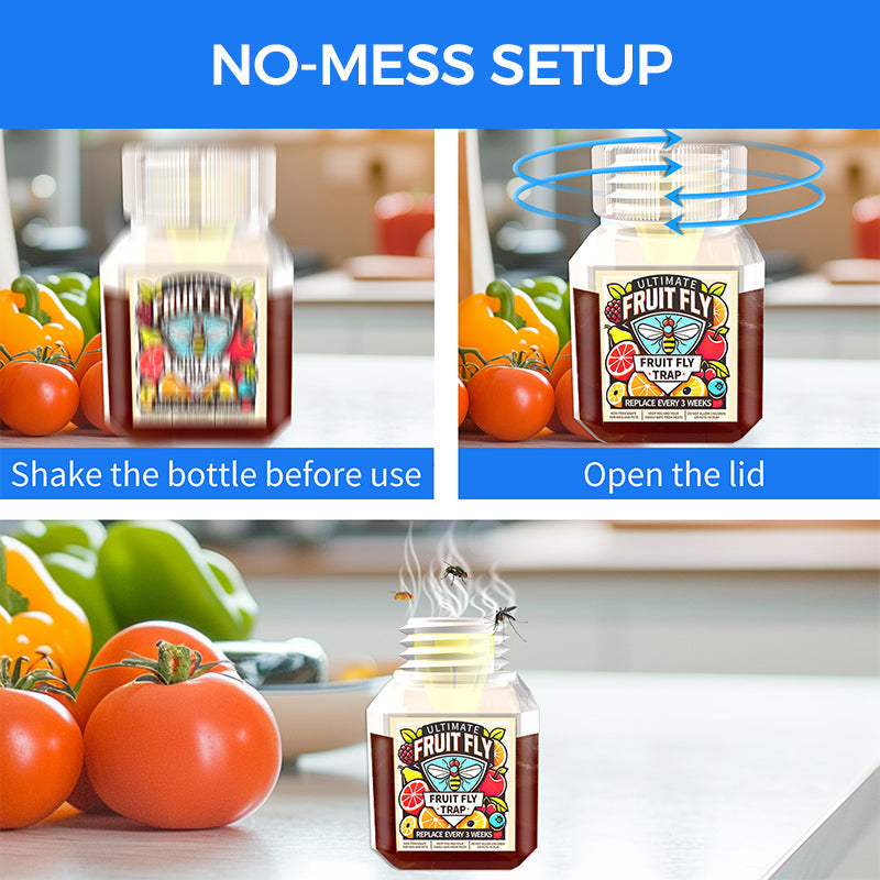 🍎 Fruit Fly Trap Attractant – Easy Indoor Lure for Kitchens & Dining Areas